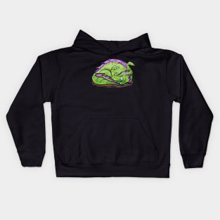 Sleeping Green Dragon Drawing Kids Hoodie